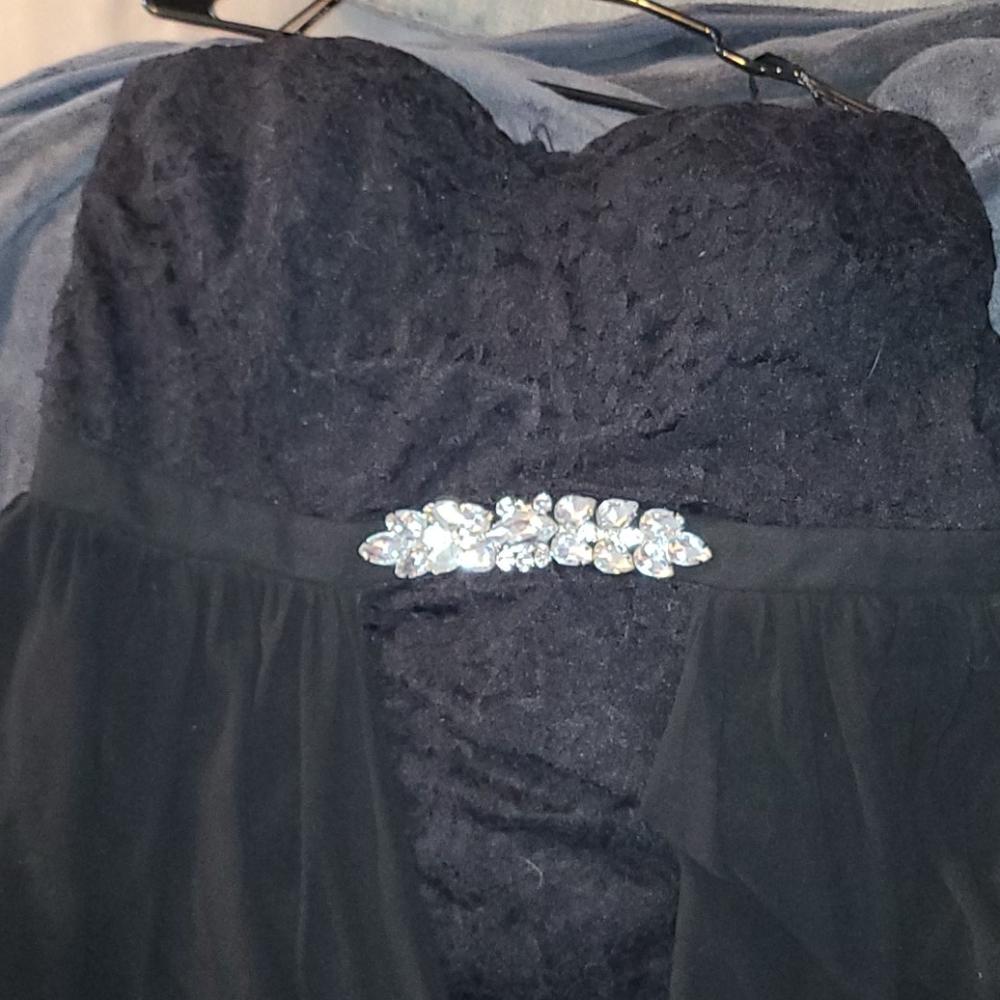 Black hi lo formal dress